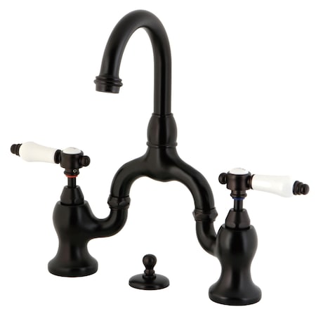 Kingston Brass KS7995BPL Bridge Bathroom Faucet with Brass Pop-Up, Oil Rubbed Bronze KS7995BPL